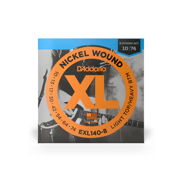 D'Addario EXL140-8 XL Nickel Wound 8-String Electric Guitar Strings 10-74 Light Top/Heavy Bottom - Deccan Retail