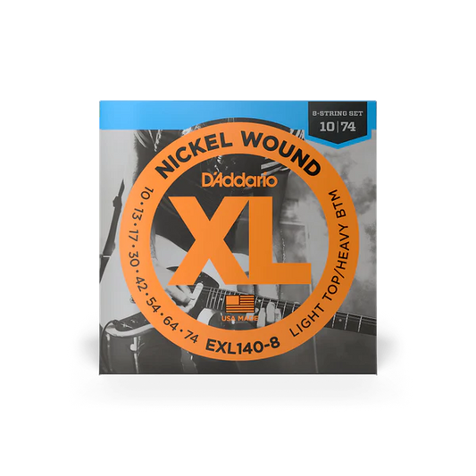D'Addario EXL140-8 XL Nickel Wound 8-String Electric Guitar Strings 10-74 Light Top/Heavy Bottom - Deccan Retail
