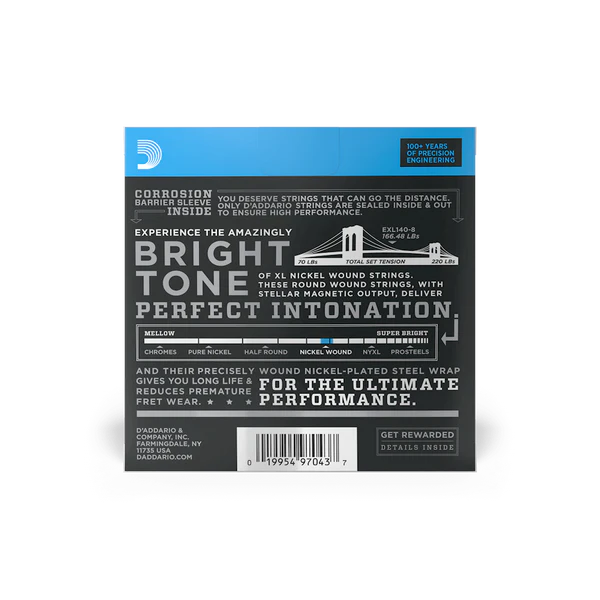 D'Addario EXL140-8 XL Nickel Wound 8-String Electric Guitar Strings 10-74 Light Top/Heavy Bottom - Deccan Retail