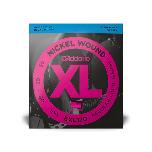 D'Addario EXL170 XL Nickel Long Scale Bass Strings 45-100 Regular Light - Deccan Retail