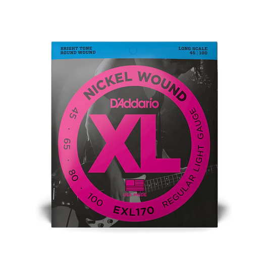 D'Addario EXL170 XL Nickel Long Scale Bass Strings 45-100 Regular Light - Deccan Retail