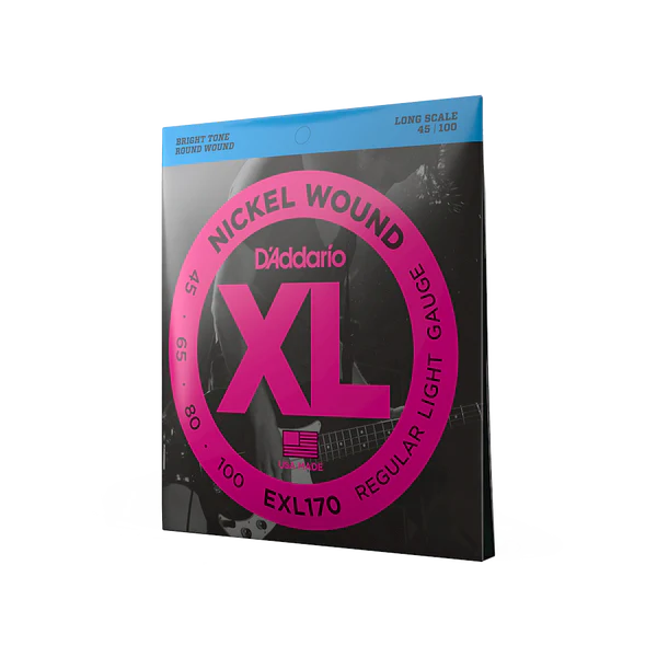 D'Addario EXL170 XL Nickel Long Scale Bass Strings 45-100 Regular Light - Deccan Retail