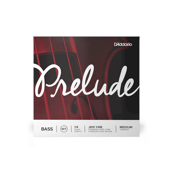 D'Addario Prelude Bass String Set 1/4 Scale Medium Tension (J610 1/4M) - Deccan Retail
