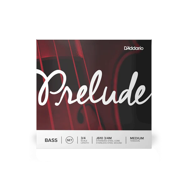 D'Addario Prelude Bass String Set 3/4 Scale Medium Tension (J610 3/4M) - Deccan Retail