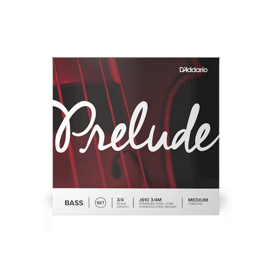 D'Addario Prelude Bass String Set 3/4 Scale Medium Tension (J610 3/4M) - Deccan Retail