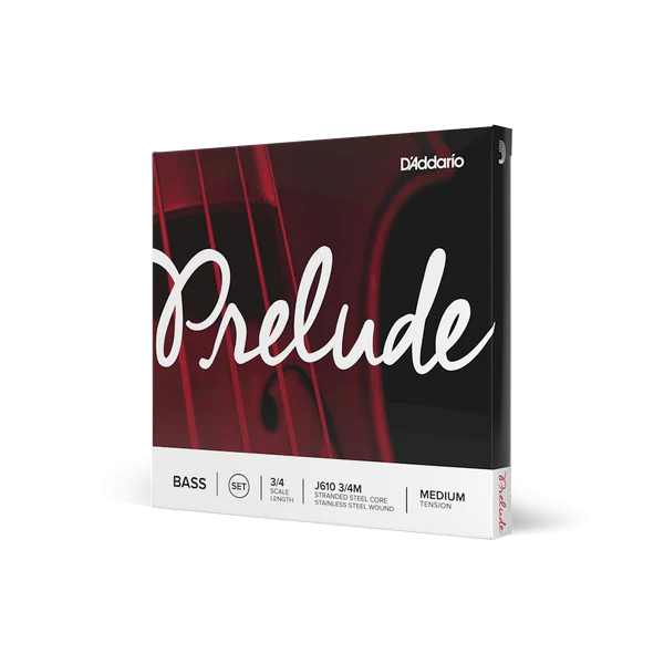 D'Addario Prelude Bass String Set 3/4 Scale Medium Tension (J610 3/4M) - Deccan Retail