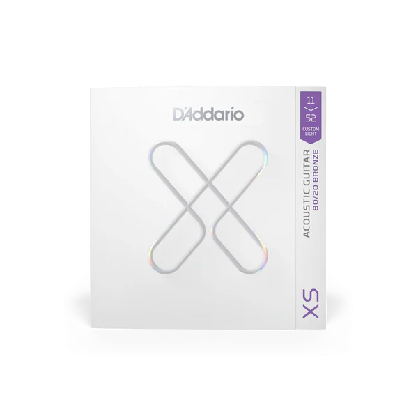 D'Addario XSABR1152 XS 80/20 Bronze Coated Acoustic Guitar Strings 11-52 Custom Light - Deccan Retail