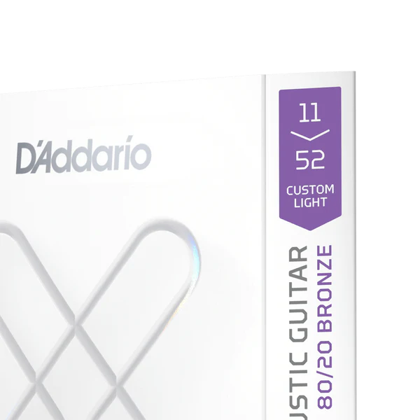 D'Addario XSABR1152 XS 80/20 Bronze Coated Acoustic Guitar Strings 11-52 Custom Light - Deccan Retail