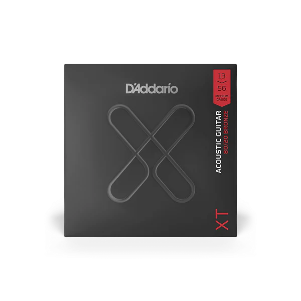 D'Addario XT 80/20 Bronze Coated Acoustic Guitar Strings Medium 13-56 (XTABR1356) - Deccan Retail
