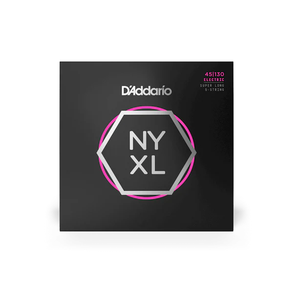 D'Addario NYXL45130SL Premium Super Long Scale 5-String Bass Strings 45-130 Regular Light