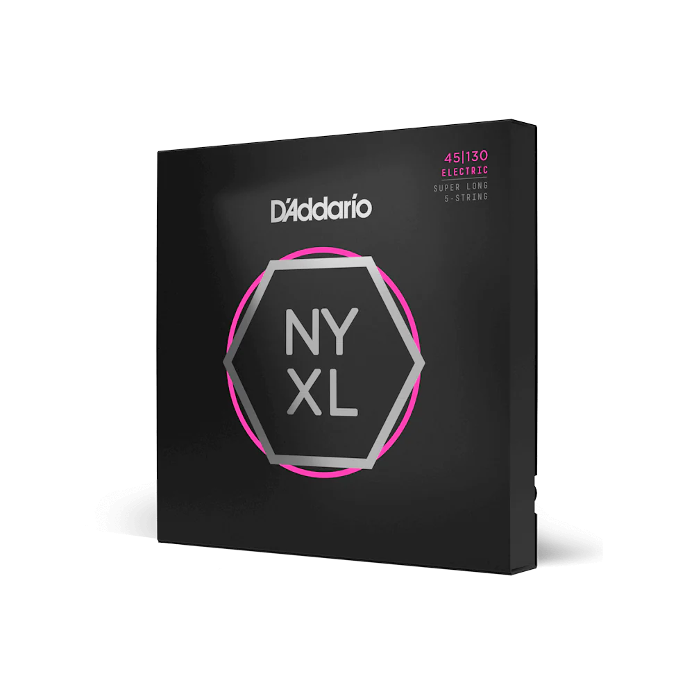 D'Addario NYXL45130SL Premium Super Long Scale 5-String Bass Strings 45-130 Regular Light