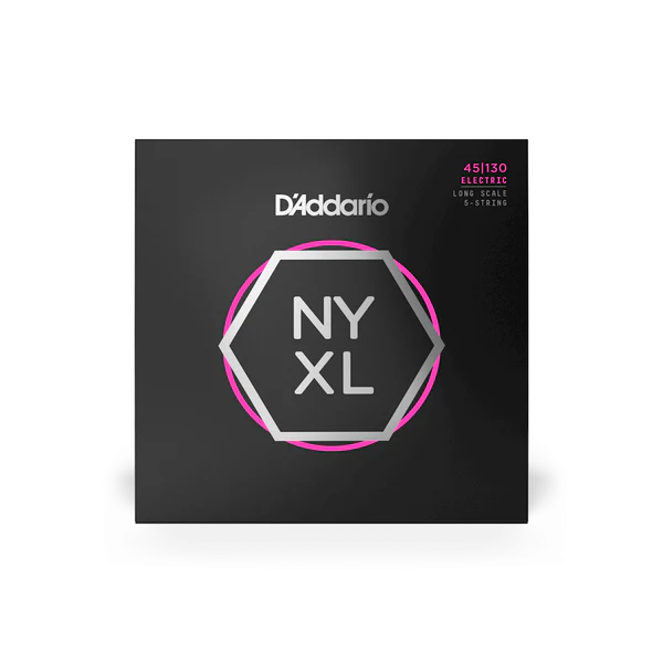 D'Addario NYXL45130 Premium Long Scale 5-String Bass Strings 45-130 Regular Light