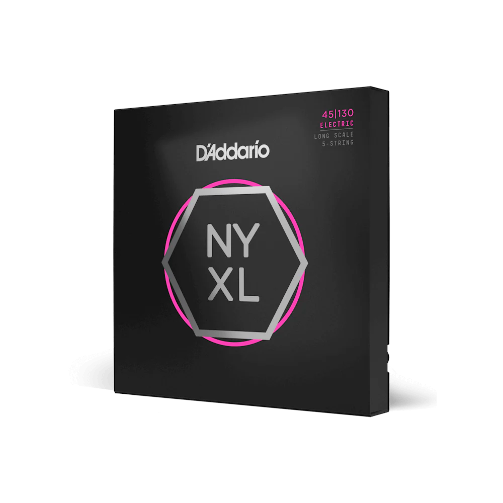 D'Addario NYXL45130 Premium Long Scale 5-String Bass Strings 45-130 Regular Light