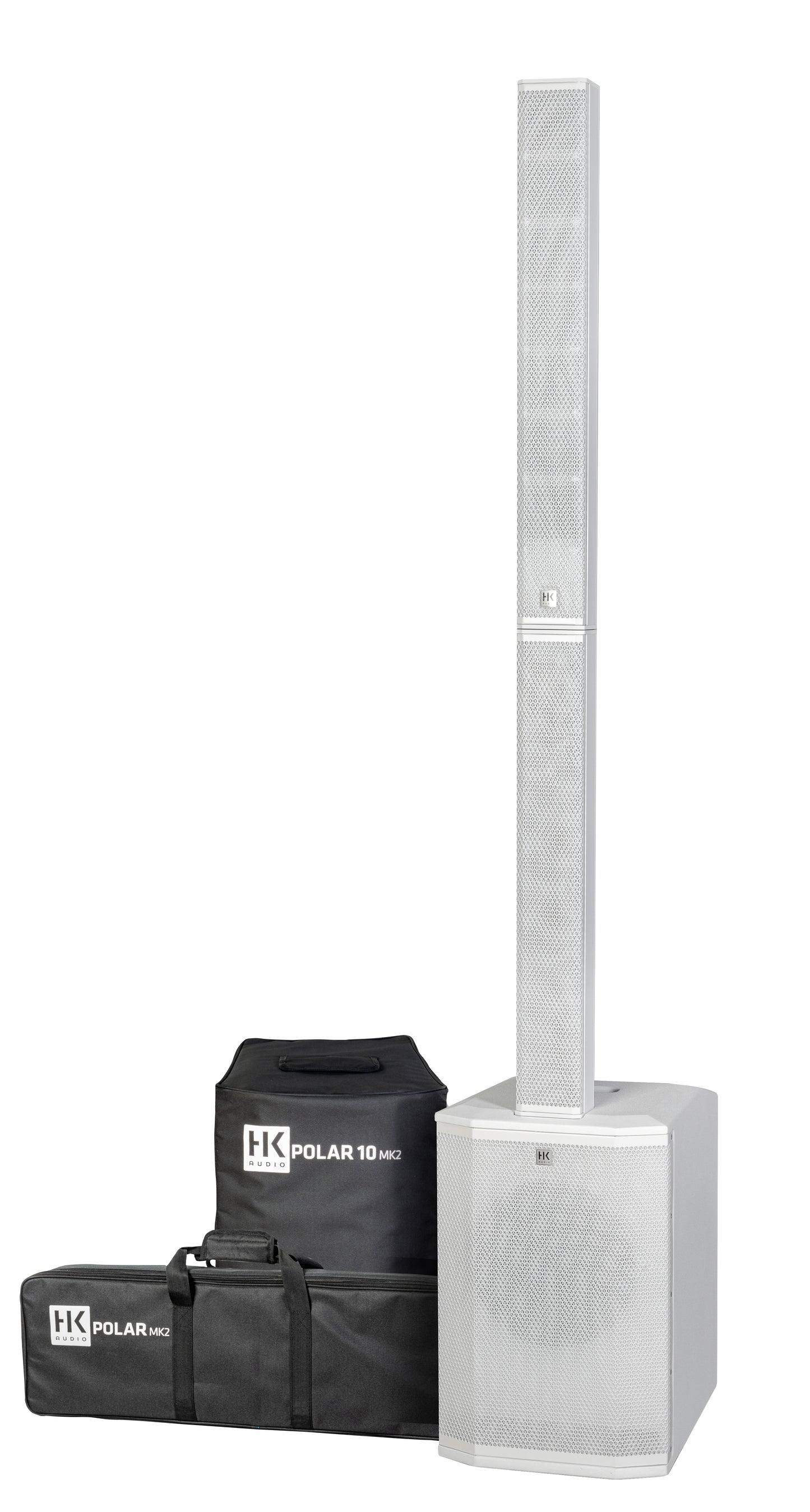 HK Audio POLAR 10 MK II 2000W Powered Column PA System with Bluetooth – White