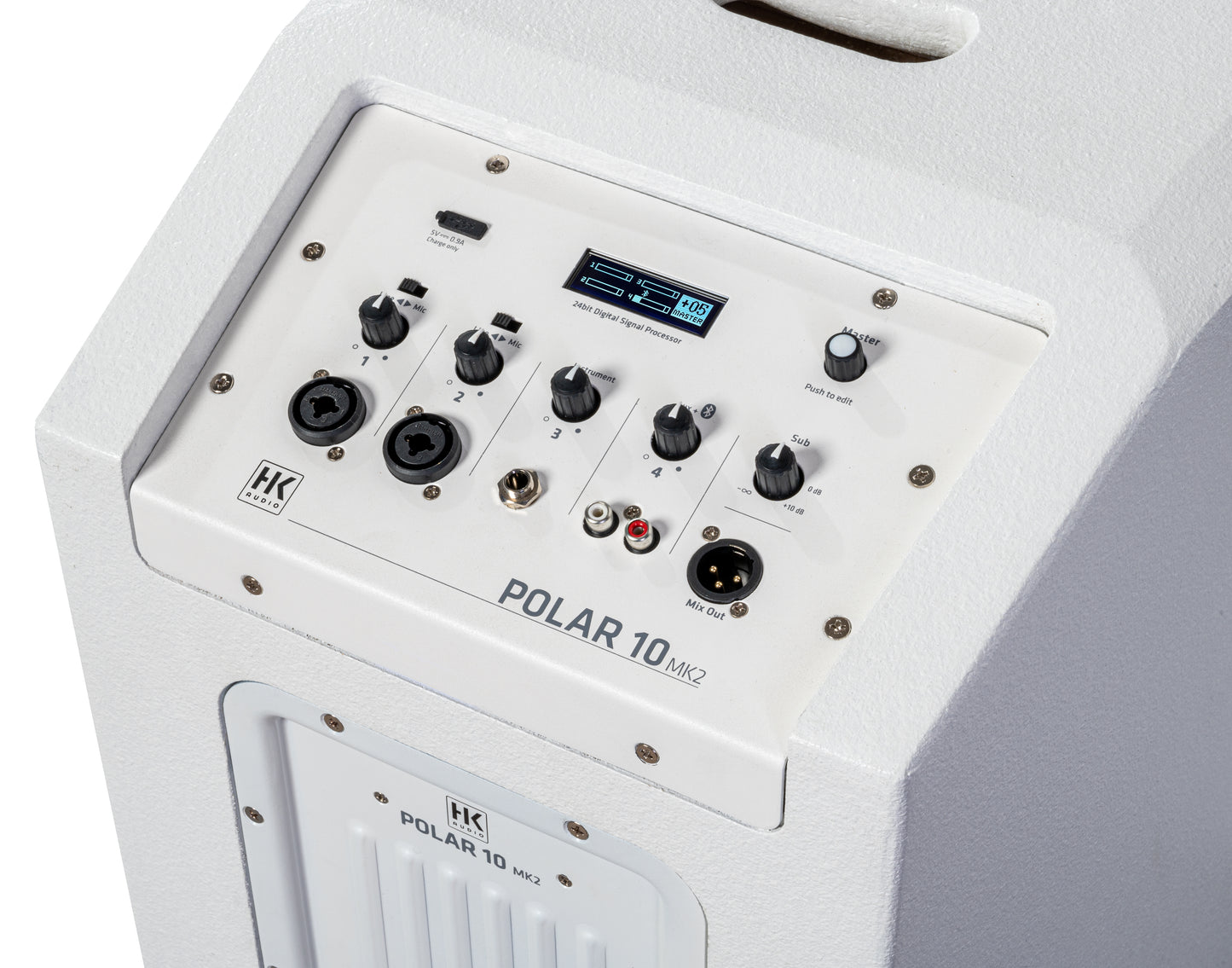 HK Audio POLAR 10 MK II 2000W Powered Column PA System with Bluetooth – White
